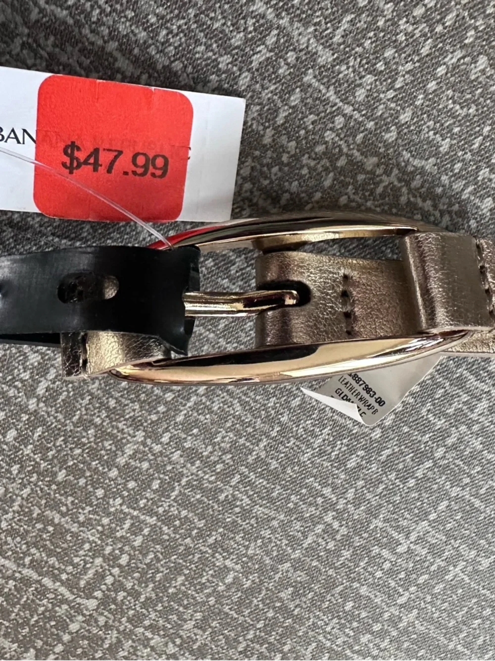 Banana Republic Metallic Gold Buckle with Rose Good Leather Belt size XL NWT